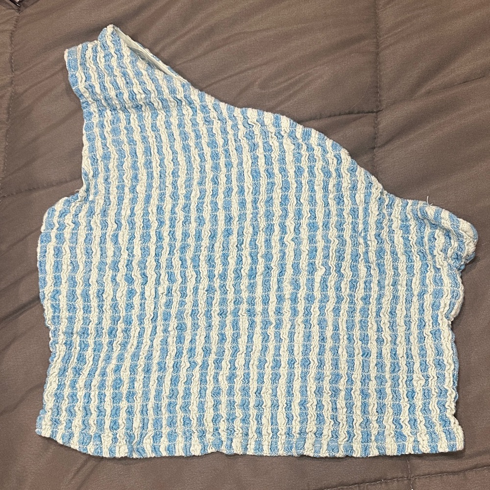a new day Blue and Gray Textured Skirt and Top Set